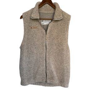 Vintage Columbia Sherpa Vest Men’s Small Cream Neutral Unisex Sleeveless Jacket
